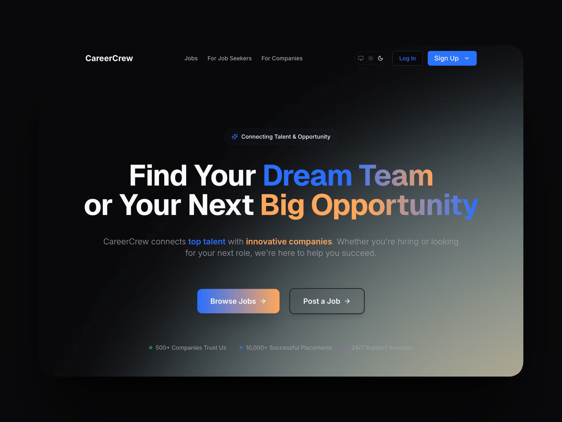 CareerCrew product interface
